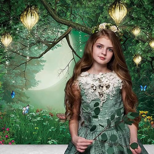 Miniatura 8 de Telón de fondo de bosque de cuento de hadas encantado de primavera de 8 x 6 pies para fotografía de hongos y maravillas para recién nacidos, baby