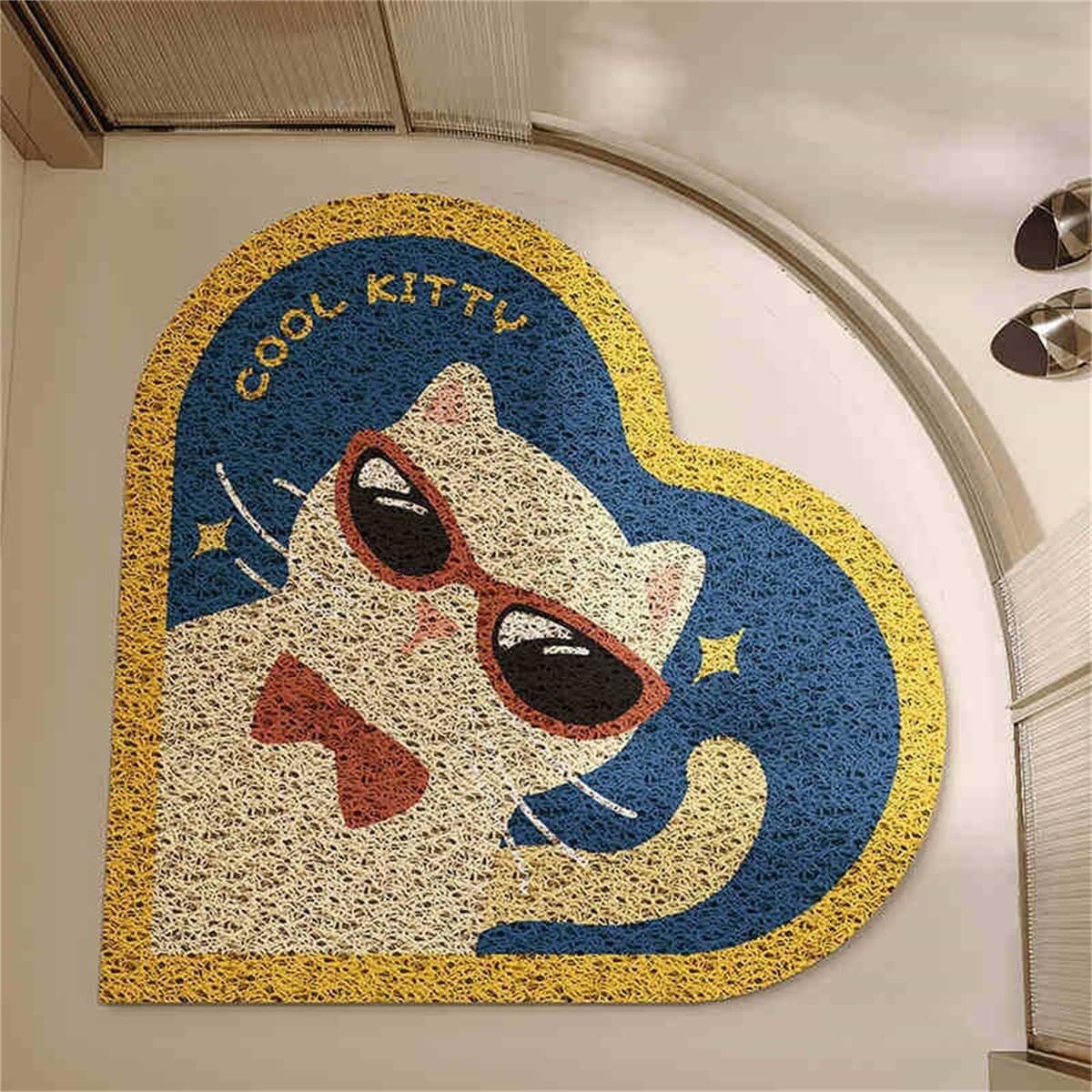 Tapis de Bain en luffa en Caoutchouc Souple, adapté for Une Utilisation sur Les sols de Douche et de Baignoire. | Cats,80x80cm