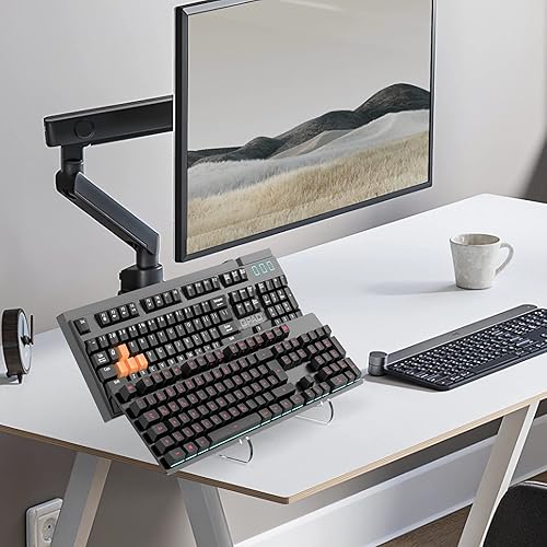 Miniatura 7 de YIMAGUJRX RUNJRX - Soporte para teclado de 2 niveles, soporte de pantalla acrílico para teclado mecánico, soporte para teclado acrílico
