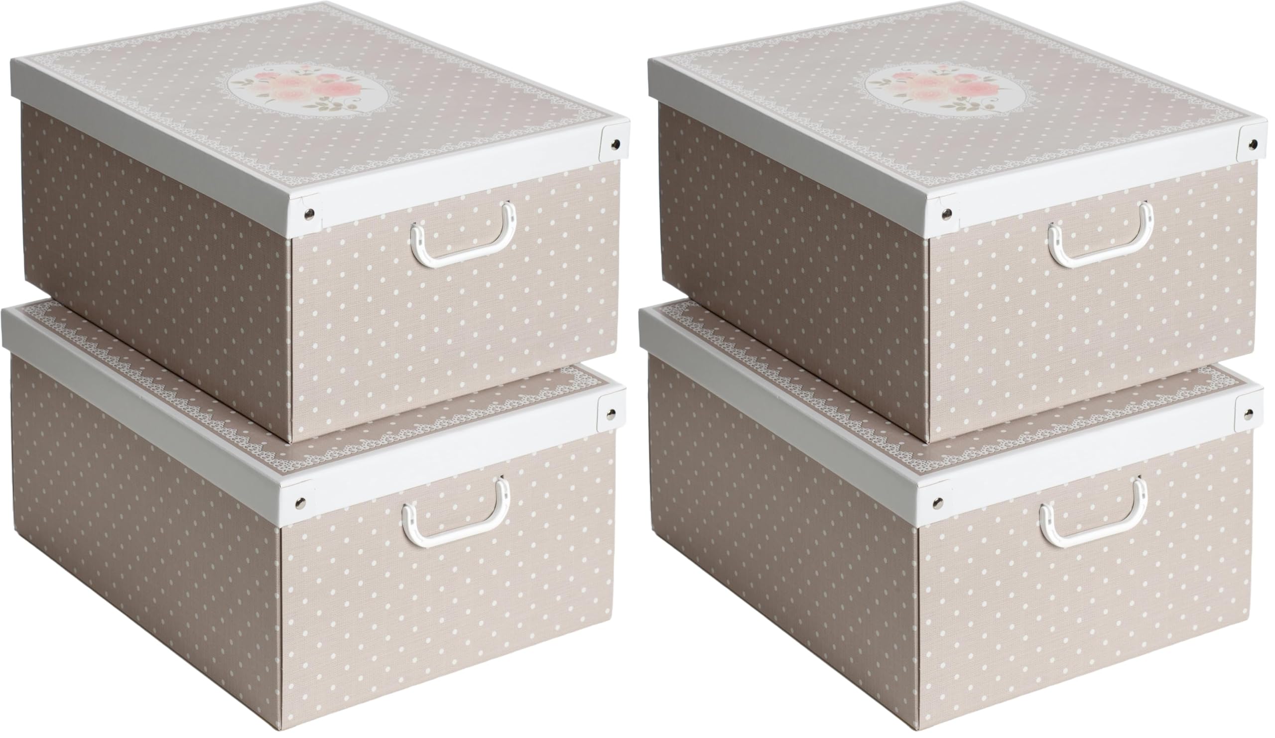 Lavatelli Juego de 2 cajas de cartón para armario, con tapa, para cambio de estación, regalo (Paquete de 2)