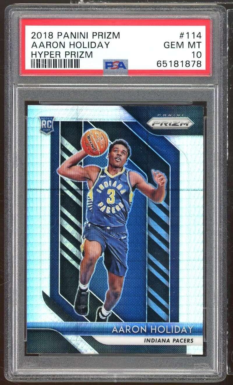Aaron Holiday Rookie Card 2018-19 Panini Prizm Hyper Prizm #114 PSA 10 - Basketball Slabbed Rookie Cards
