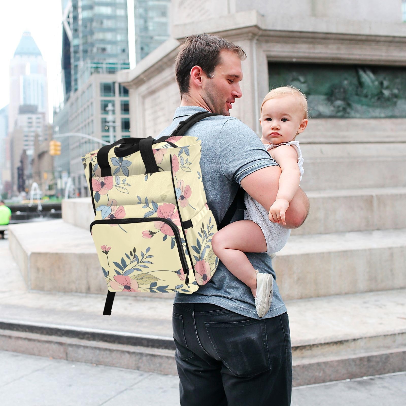Baby Girl Boy Borsa per pannolini per papà mamma giallo chiaro