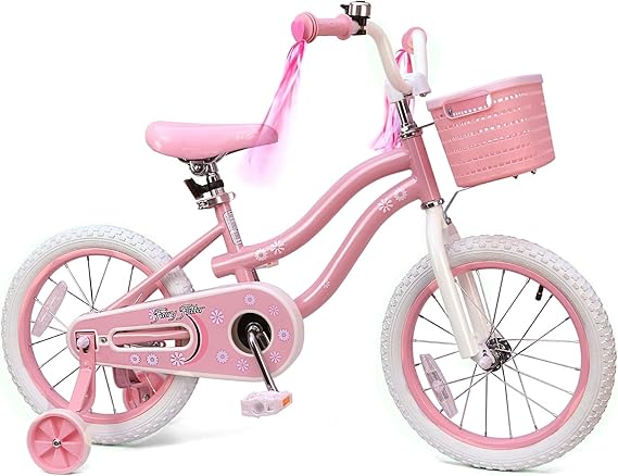 Girls Bike for Kids 2-5, Kids Bike with Training Wheels, Basket, Coaster Brake, Streamers, 12 14 16 inch Pink Pedal Bike for Kids, Birthday Gift