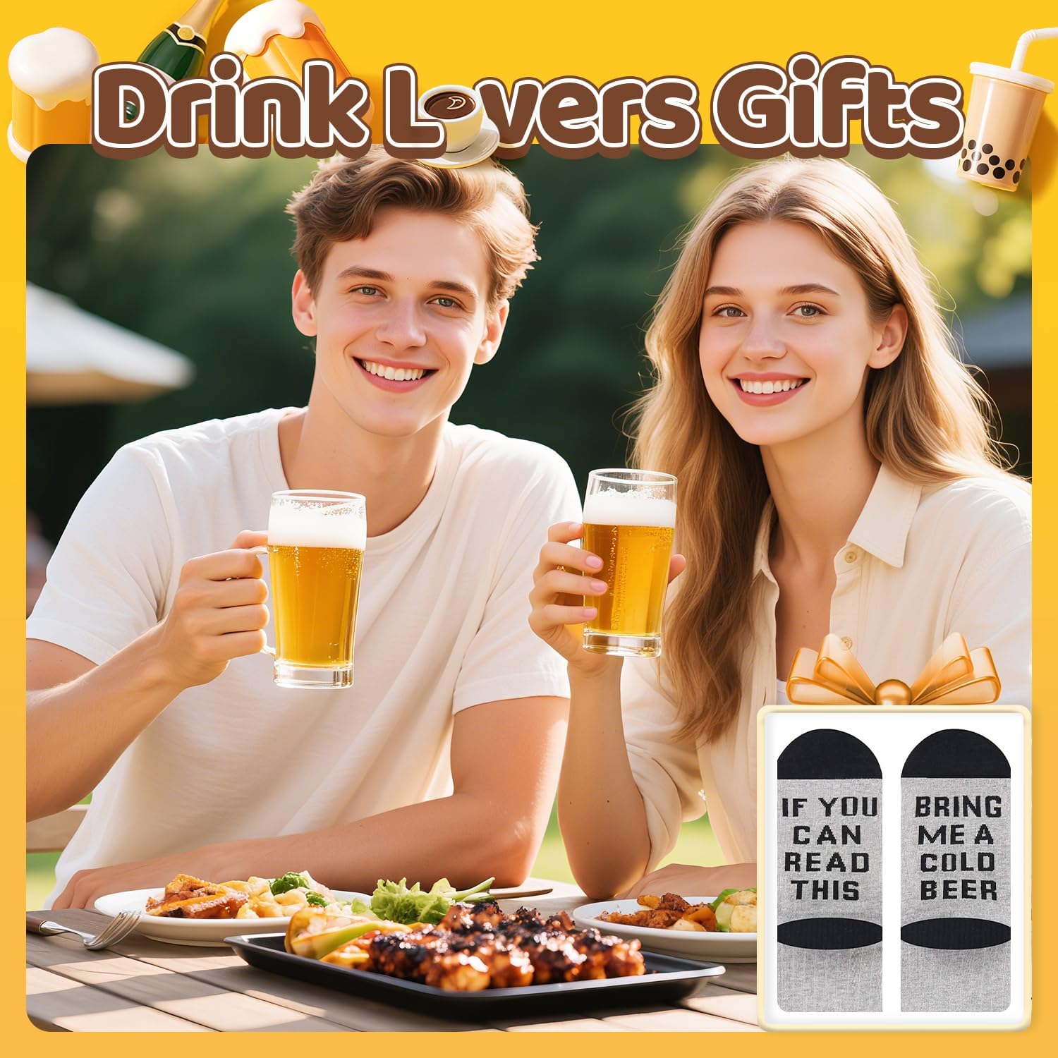 Zmart Drink Gifts for Women Teens - Wine Coffee Gifts, Coffee Beer Socks Christmas Stocking - Image 6