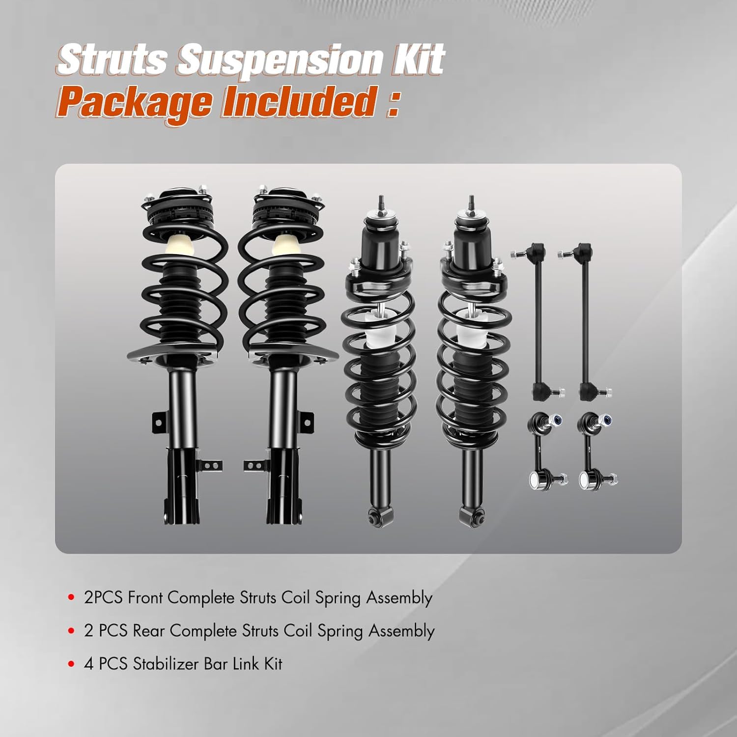 Struts Complete Struts Assembly,Sway Bar Links Kit 8 pck, for Chrysler 200 2011-2014,for Chrysler Sebring 2009-2010,for Dodge Avenger 2009-2013 Struts 171126 271130 271131 K750058 K750385