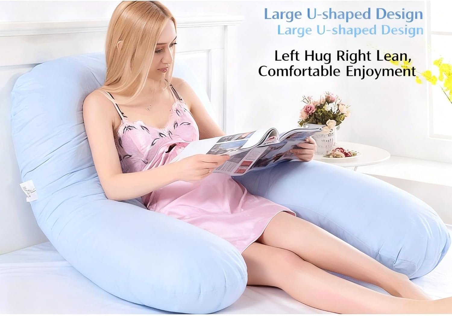 Pregnancy Pillows for Sleeping,U Shaped Full Body Maternity Pillow with Removable Cover,Support for Back,Legs,Belly,Hips for Pregnant Women,Multifunctional Side Sleeping Waist Pillow crystal velvet#8