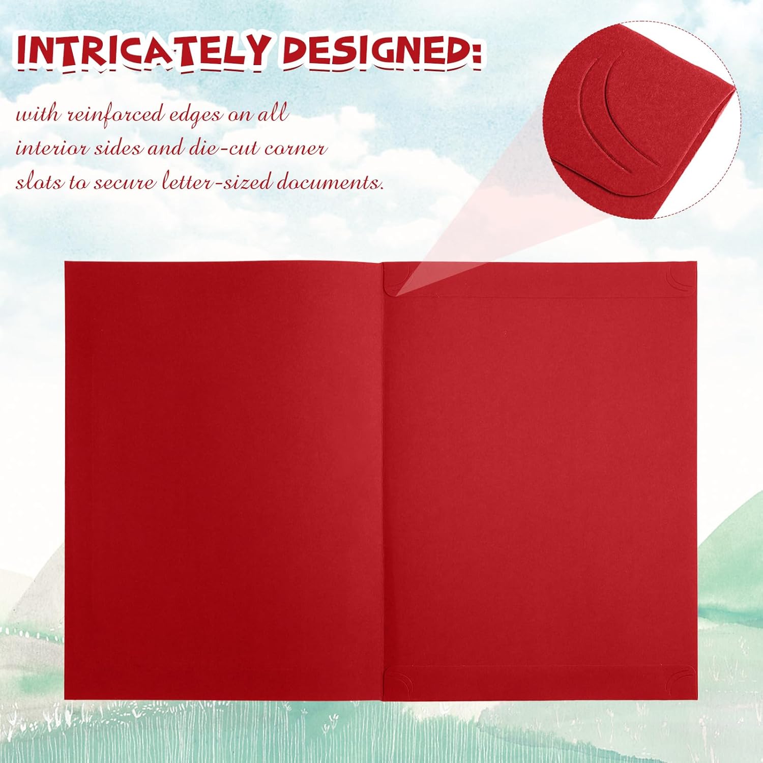 Fainne 200 Pcs 8.5 x 11 Certificate Holders Diploma Holders Document Covers with Gold Foil Border Certificate Folders for Letter Size Diploma Graduation Documents Awards Cardstock(Bright Red)