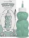 Legendairy Milk Honey Bear Straw Cup Silicone for Babies (Green), 8 oz. Dishwasher Safe, Food Grade Silicone, Honeybear Sippy Cup for Ages 4+ Months