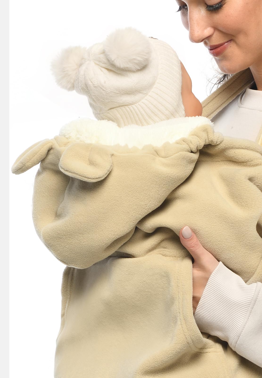 Mija Couverture porte-bébé universelle Housse 4023 Beige Blanc