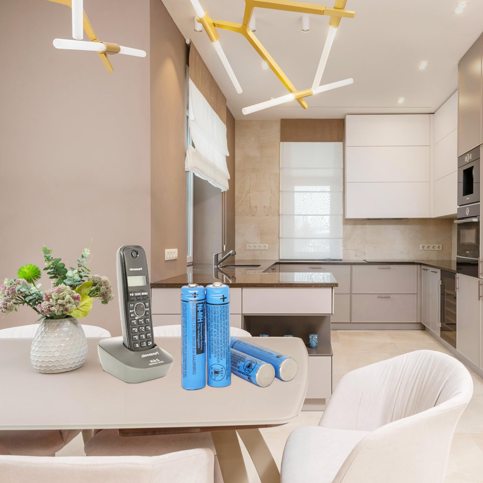 HIECTPRO BK-30AAABU NI-MH AAA Rechargeable Battery 1.2V 300mah 4Pack NiMH AAA Batteries for Panasonic Cordless Phones, Remote Controls, Electronics