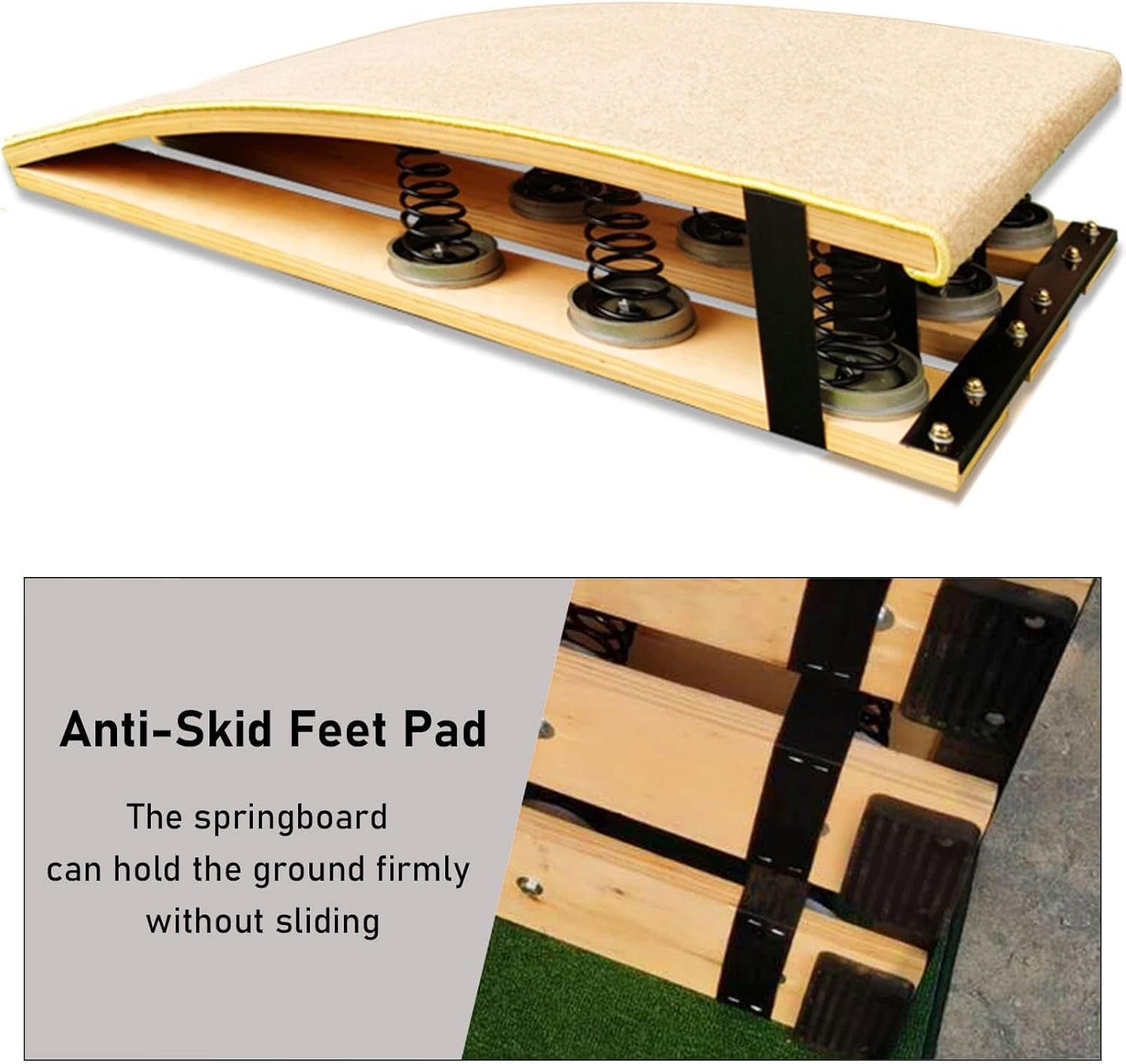 High Jumps Spring Board Athletics Field School Elastic Board, ump/Long Jump/Backflip Exercise Equipment，Hardwood Heavy Duty Gymnastics Supplies