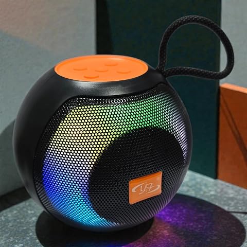 YF-811 Subwoofer Bluetooth Speaker, Portable Wireless Speaker with RGB LED Light, AUX Port, USB, Micro SD and FM Radio, Rechargeable Battery, Portable Wireless Bluetooth Speaker (Black)