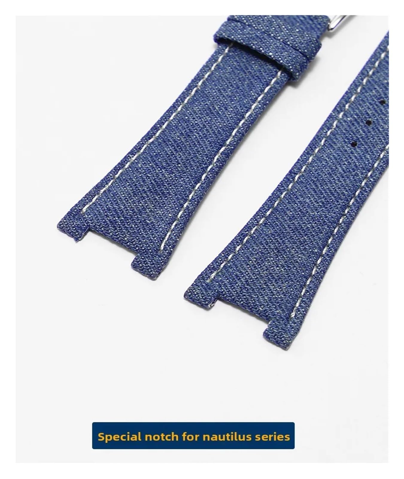 Generico Cinturino per orologio in nylon tela compatibile con Patek Philippe Nautilus serie 5712/5711/5980 in pelle nera e blu