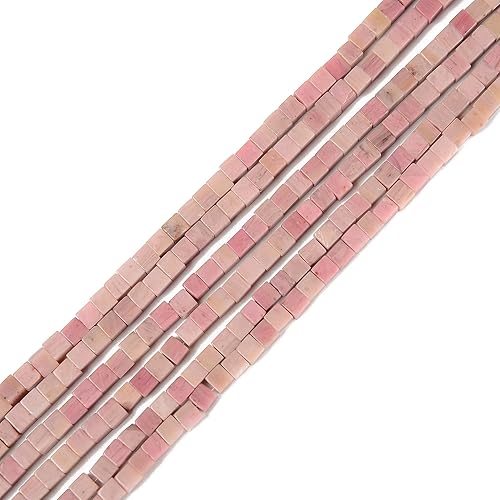 Miniatura 2 de JM Design Granos lisos de rodonita petrificada rosa natural tamaño 0.157 in 15.5 '' hebra para la fabricación de joyas