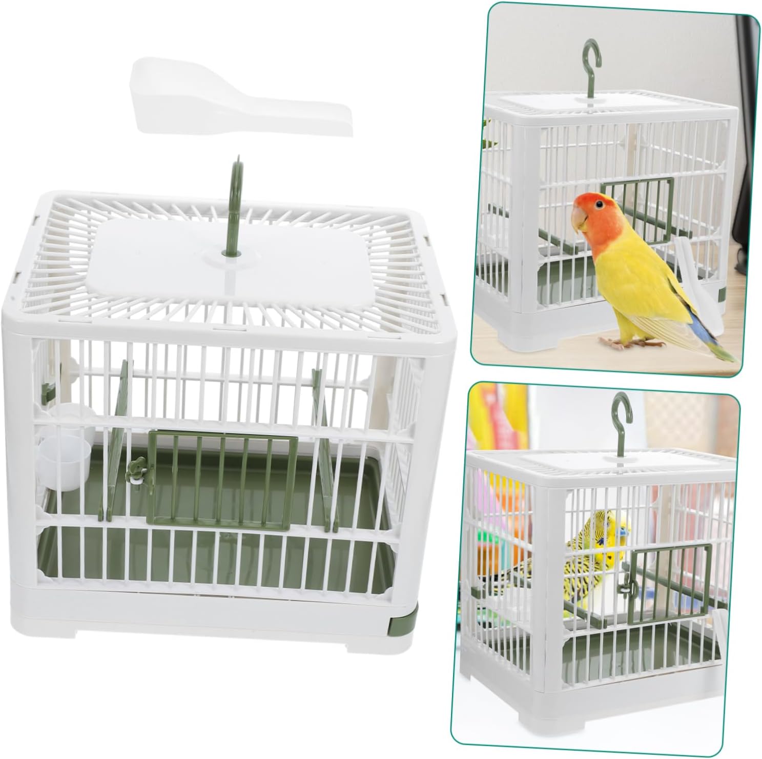 Portable Bird Travel Cage Lightweight and Foldable Parrot Carrier with Stand for Small Birds and Parakeets