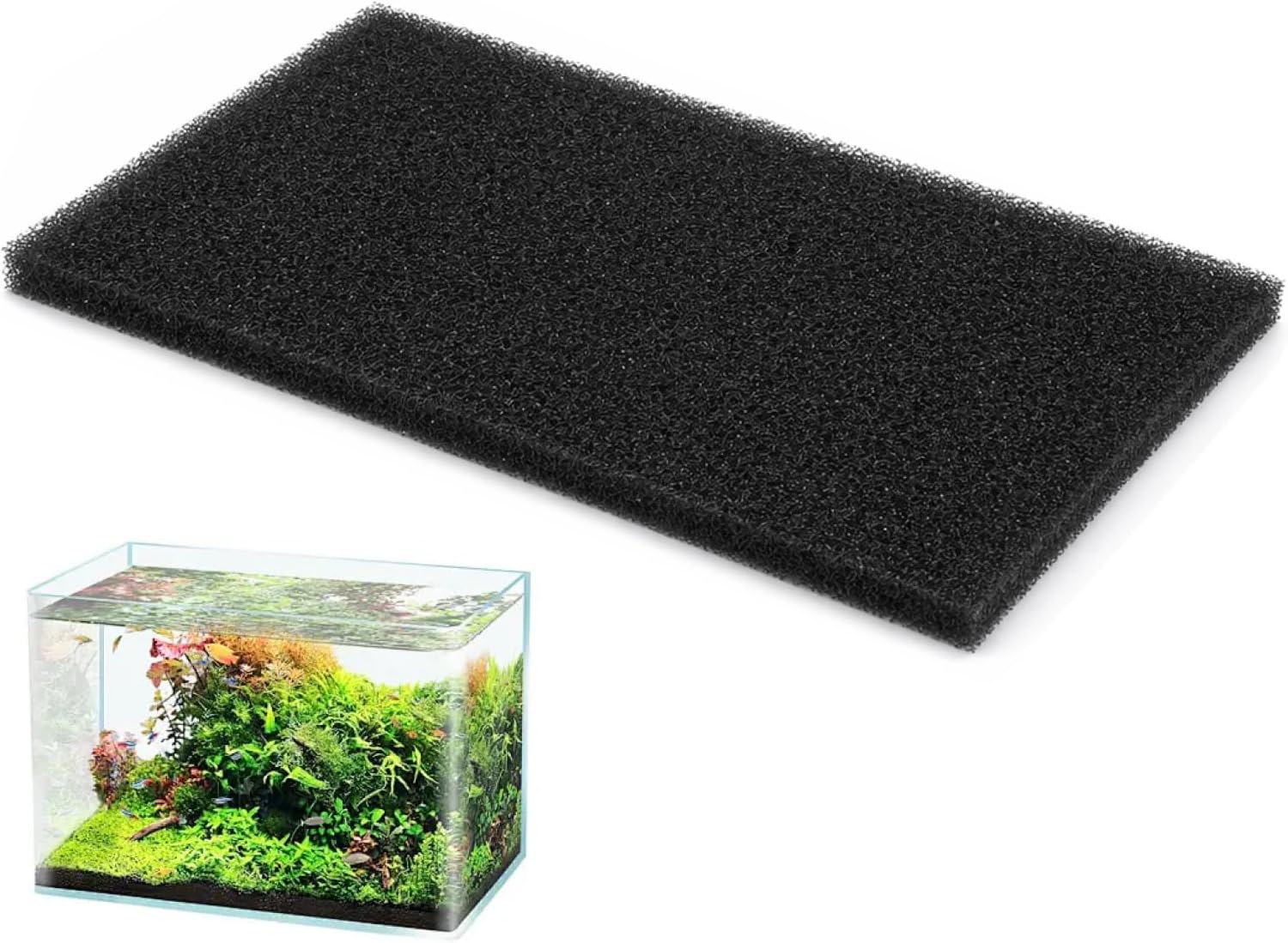 Pianka filtracyjna 300x210x10mm do uniwersalnej pompy akwariowej 30ppi (300x210x10mm 30ppi)