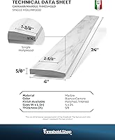Vista 5 de Umbral de mármol de Carrara de Hollywood para transiciones de piso (mármol afilado, 4 "x 24")