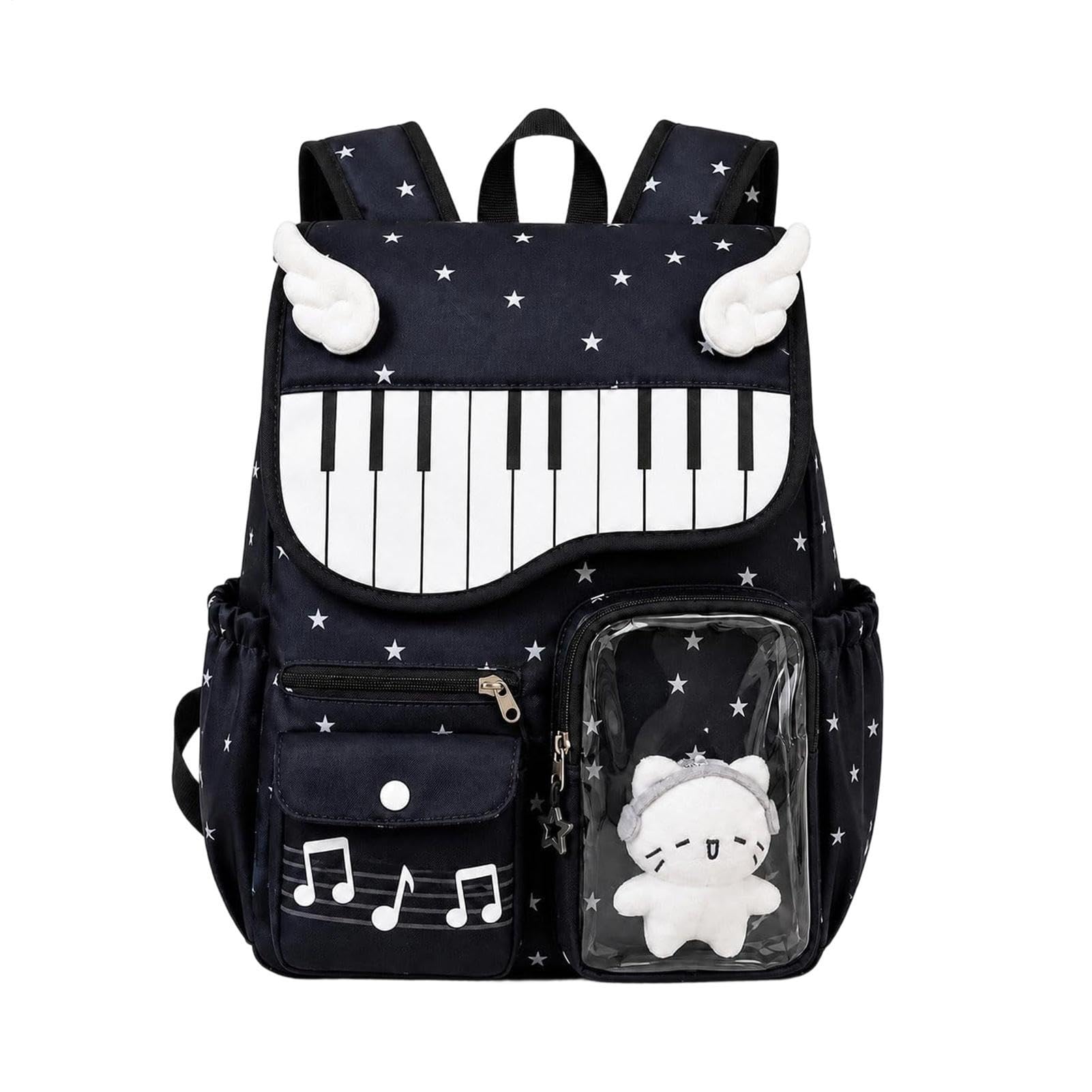 Zaino A Tema Pianoforte Borsa Porta Libri a Pois Carina alla con Ciondolo