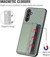 Vista 3 de Funda A54 5G, tarjetero con función atril para Galaxy A54 5G, bloqueo RFID, protector de cámara, funda protectora de piel sintética a prueba