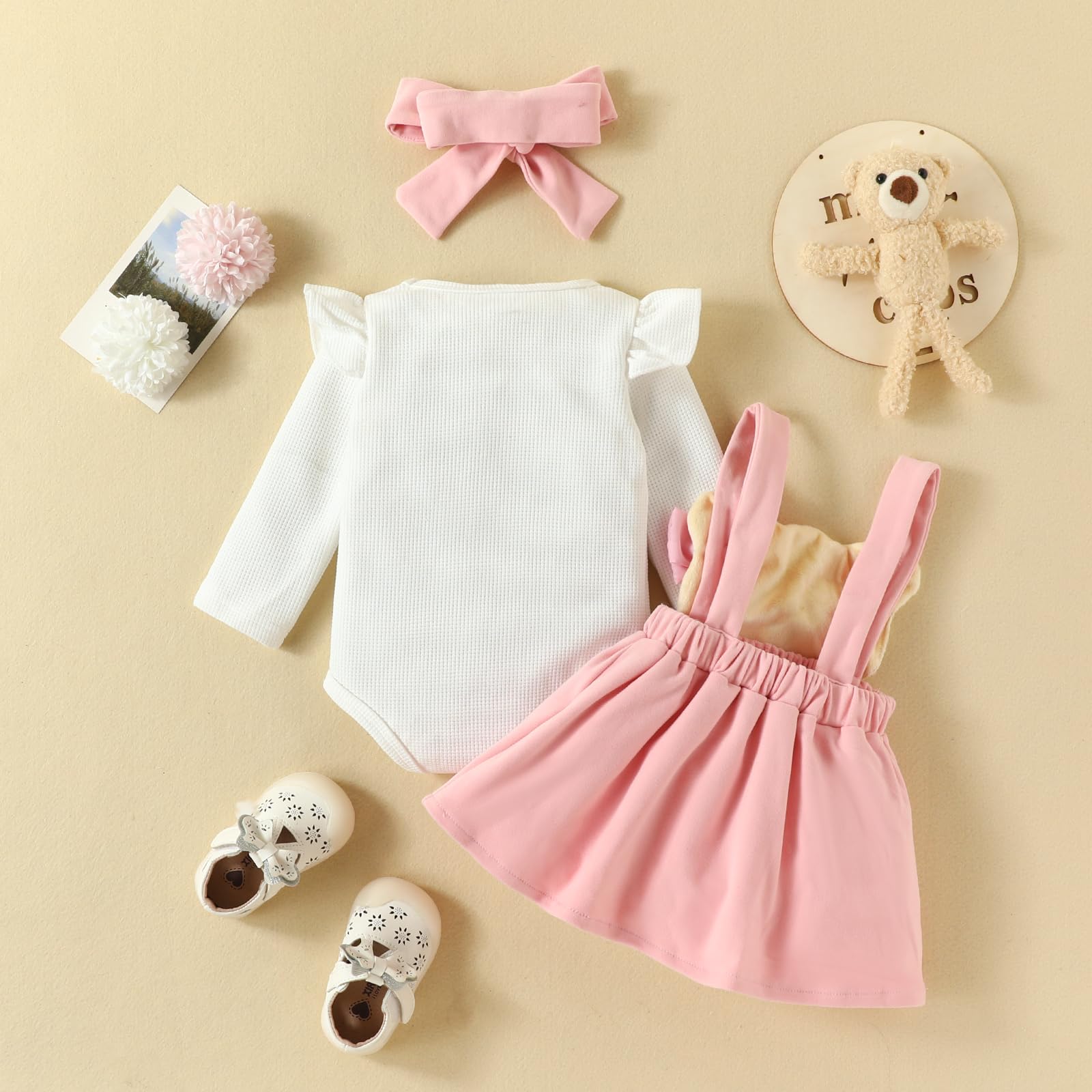 Zukmuk Babykleidung Neugeborene Baby Body+Rock+Stirnband Baby Mädchen Set Kleidung Baby Kleidung Mädchen 0-6 Monate