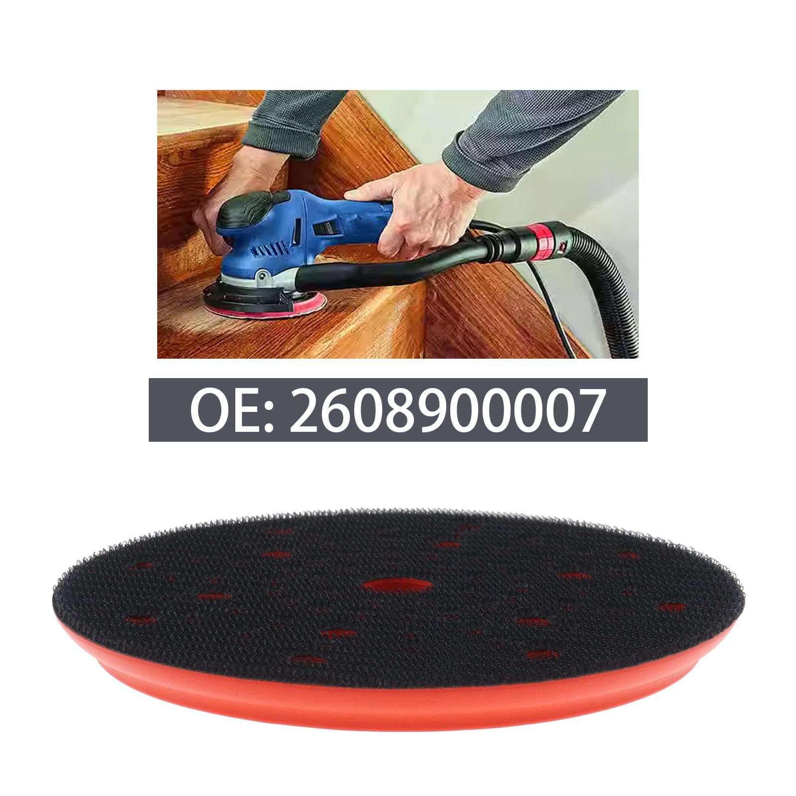 Tampone abrasivo compatibile con Bosch GET 75-150 GEX 34-150 GEX 40-150 Hook & Loop Platorello 6 pollici 150 mm 72 fori sostituisce OE 2608900007