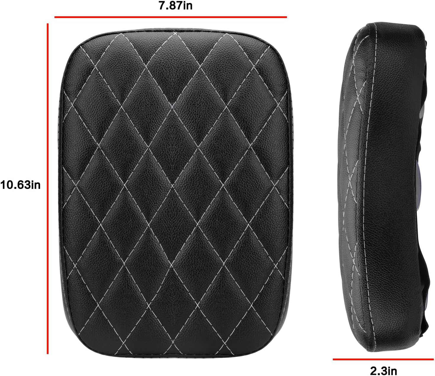 LKV 10.63″ Motorcycle Pessenger Seat, Rear Leather Pillion Pad with 8 Suction Cup Motorcycle Pillion Seat Cushion for Harley Dyna Sportster Chopper
