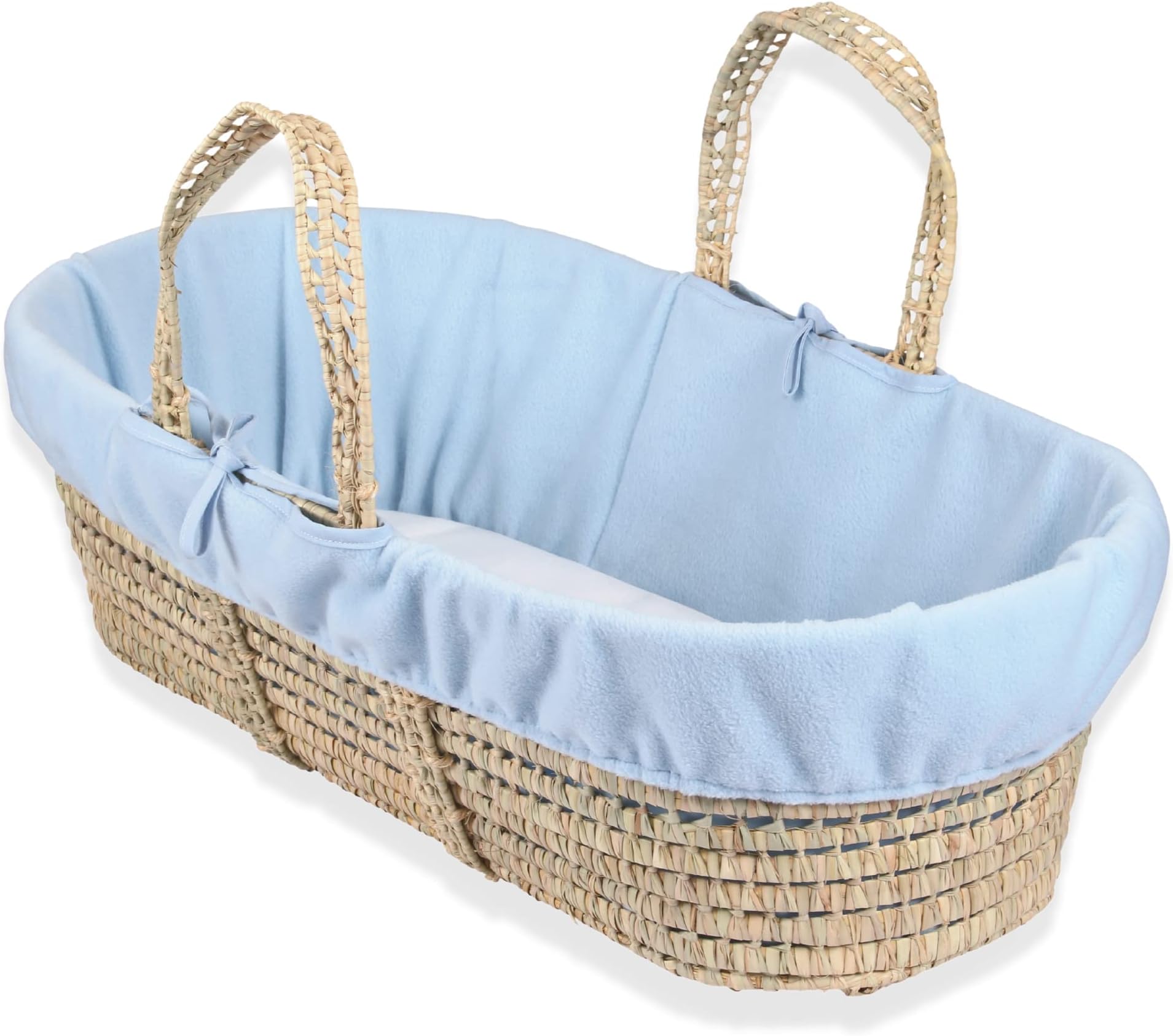 Clair de Lune Fleece Liner/Dressing for Moses/Wicker Basket (Blue)