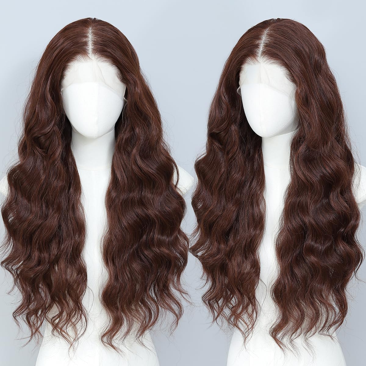 Synthetic Lace Front Wigs Pre Plucked 13x4 HD Lace Long Wavy Auburn 100% Futura Premium Wigs For Black Women Ready to Wear Beginner Friendly 26 Inch Daily Party Use