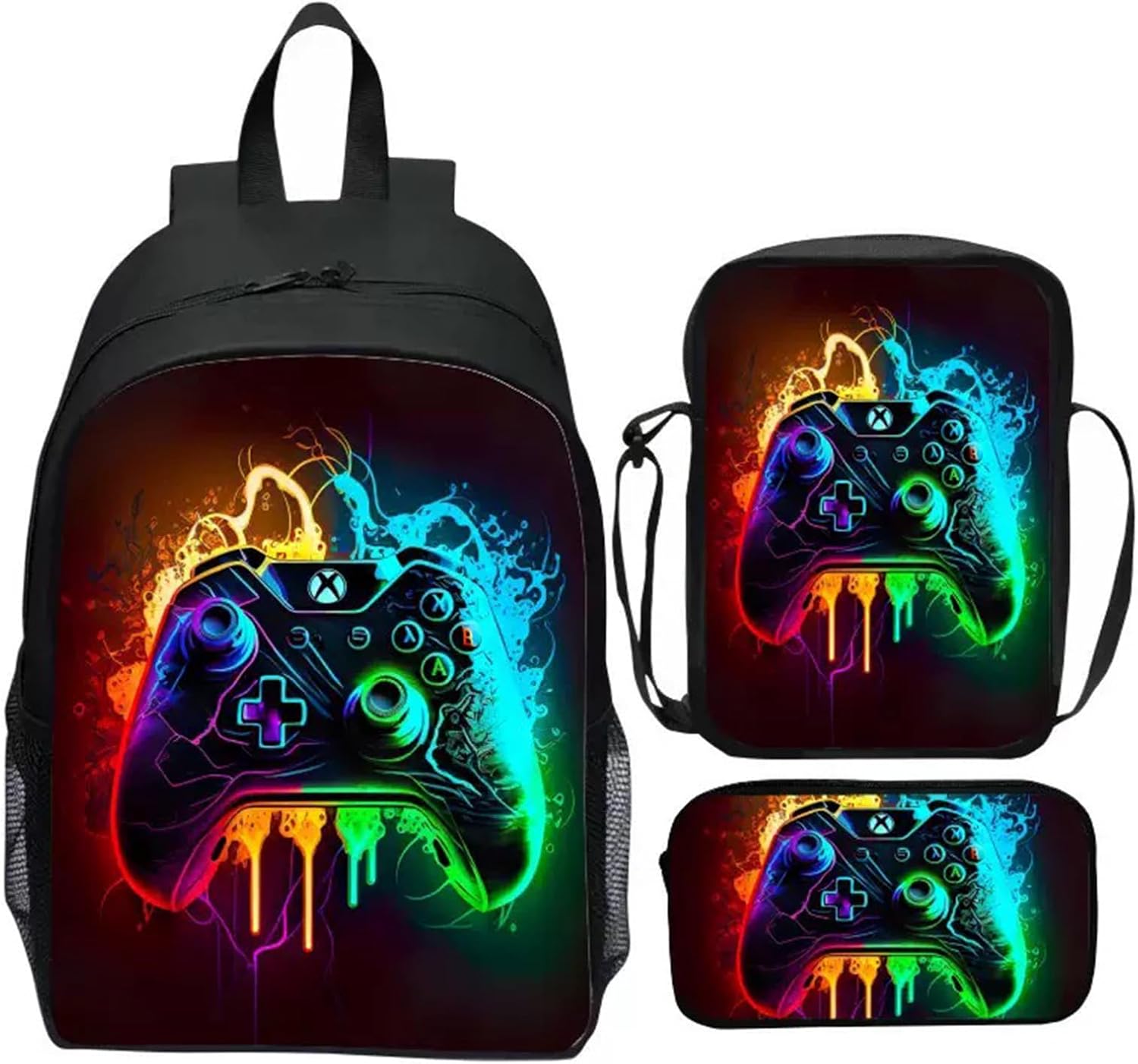 Kids Play Backpack for Boys Waterproof Lightweight 3 Pieces Lunch Bag and Pencil Case Large Capacity School Bag for 6-14 Years Old Kids Perfect for Primary School