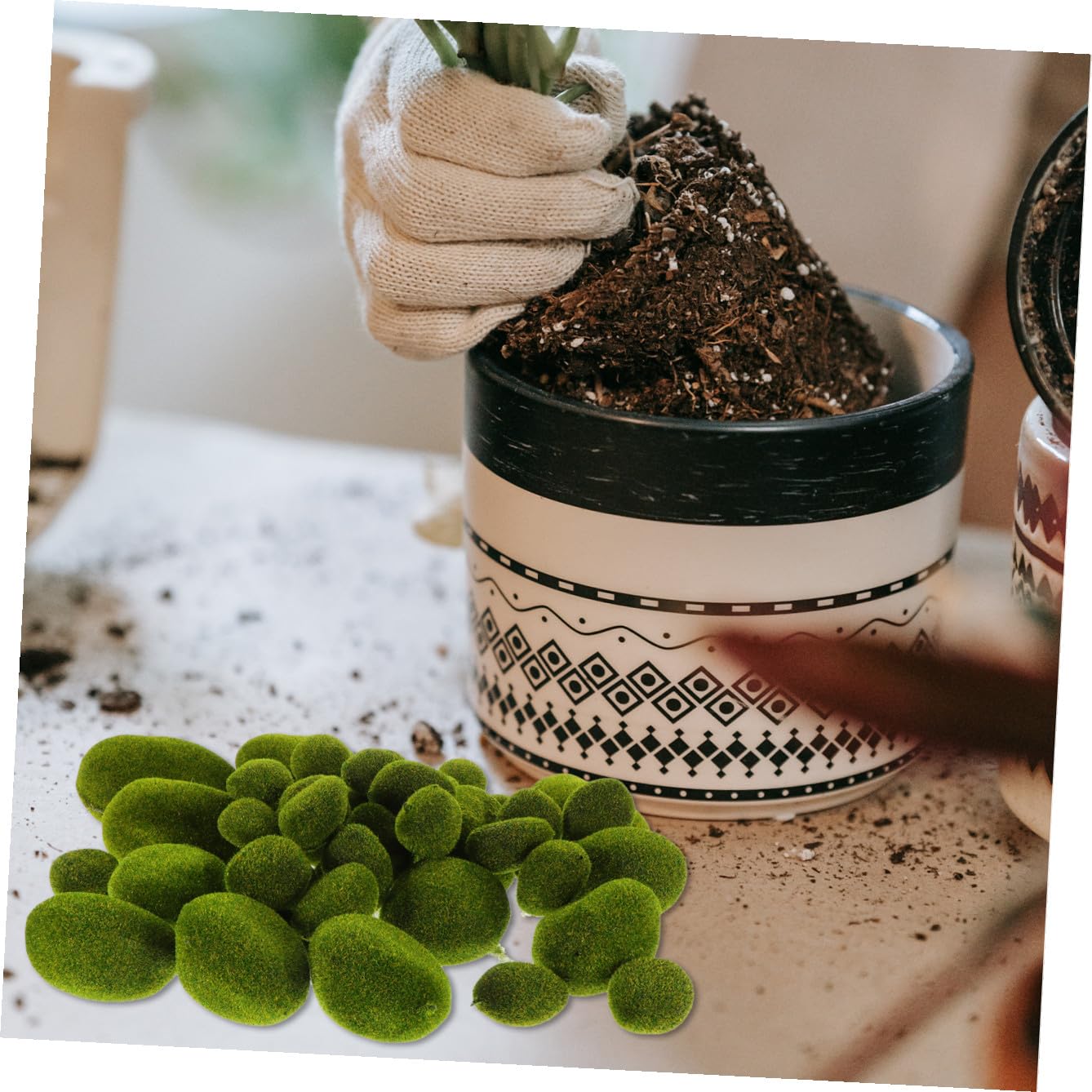 Cabilock 43 Piezas de Piedra Artificial Musgo, Adorno Decorativo de Espuma Verde para Pared de Fondo y Hogar, Estilo Creativo