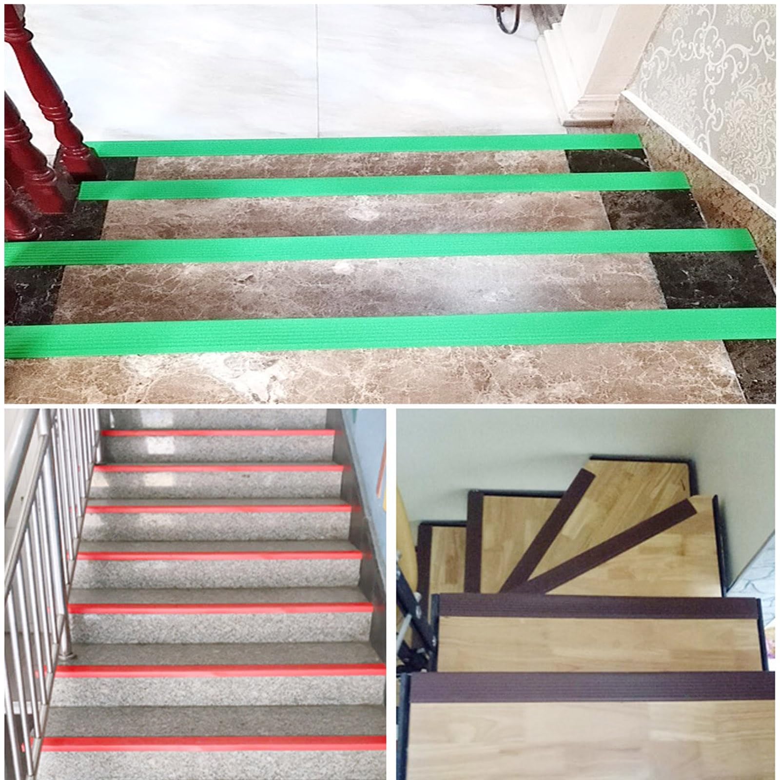Perfil de Vinilo para escaleras, Cinta Antideslizante para peldaños de escaleras Exteriores, moldura de Borde, Tira Protectora de Esquinas de Seguridad, Tiras Protectoras para escaleras y pi
