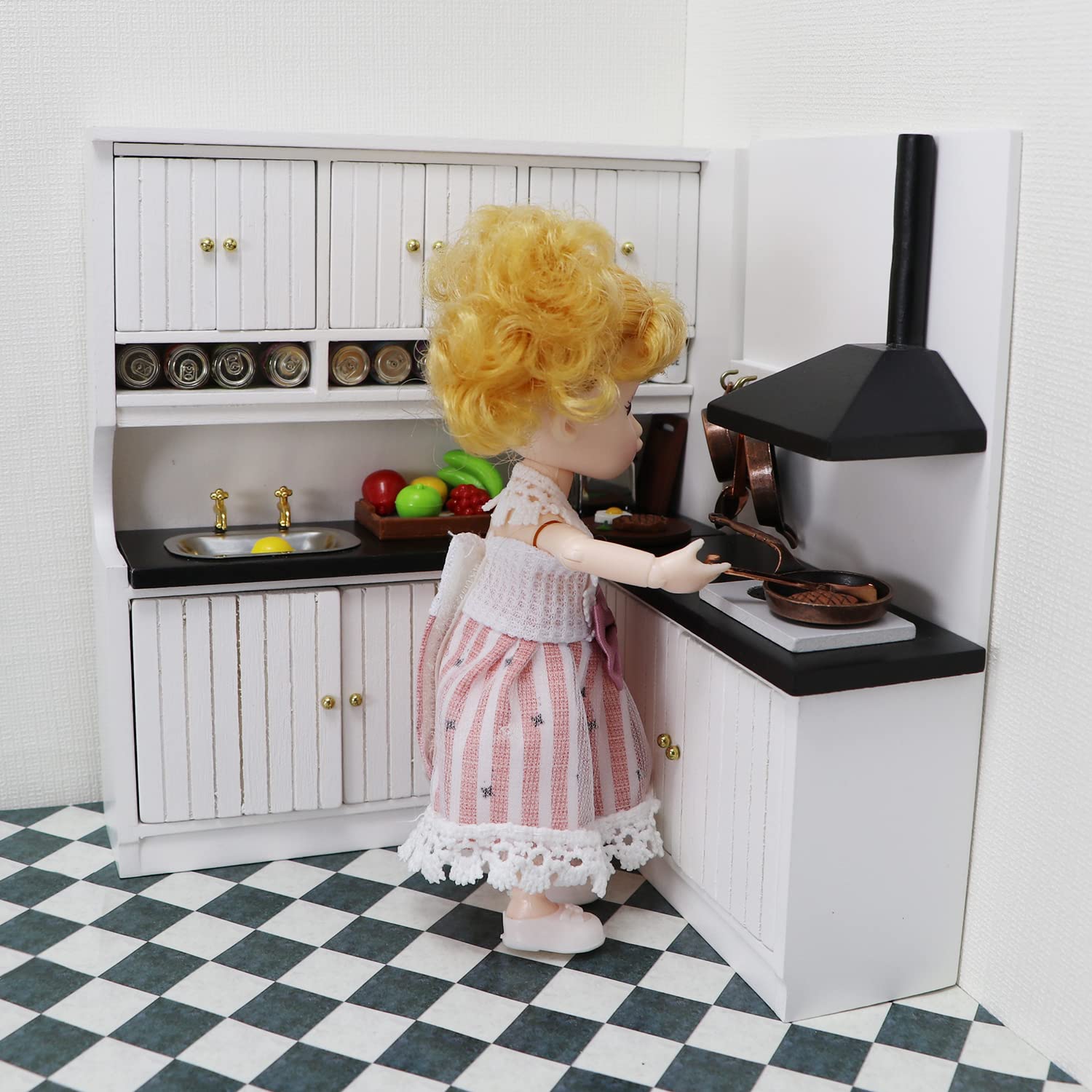 Miniature Barbie House Cooking 1:12 Dollhouse Miniature Kitchen