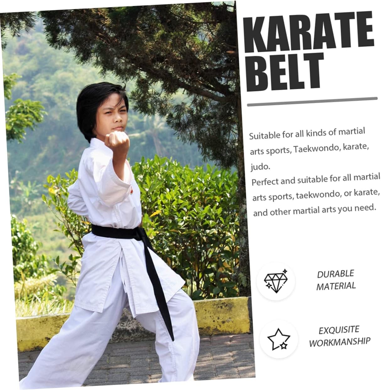 Karate Training Belt for Adults Comfortable Durable Martial Arts Waist Belt for Taekwondo Replacement
