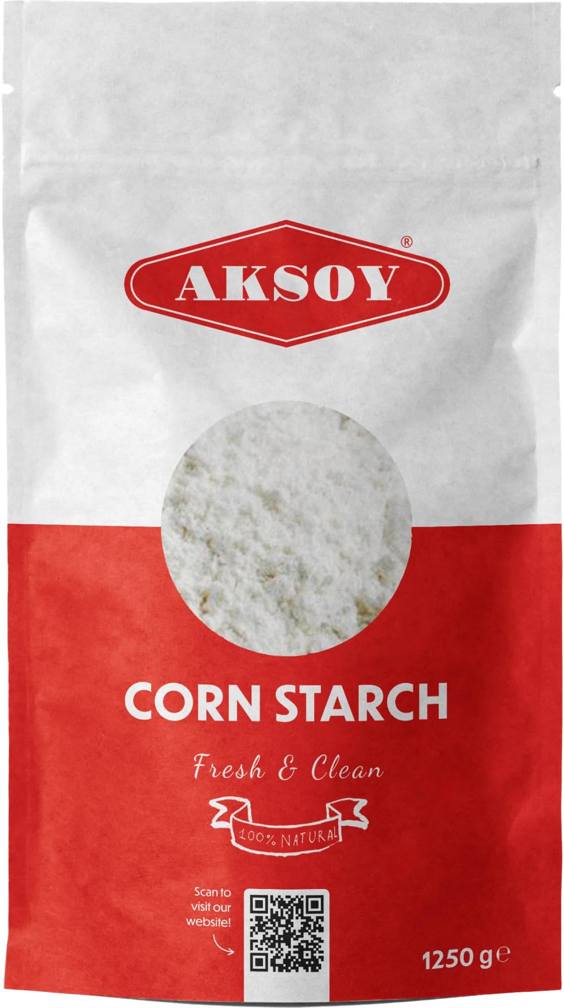 ๐ฝ AKSOY 100% Pure Corn Starch | 1.25 KG Airtight Container | All Natural Thickener for Soups, Stews, Gravy, Baking Pies, Puddings & Cakes | Non-GMO, Vegan, Food-Grade