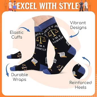 Zmart Appreciation Gifts - Funny Socks for Lawyer Doctor and Guitar Lover in 2 Pack