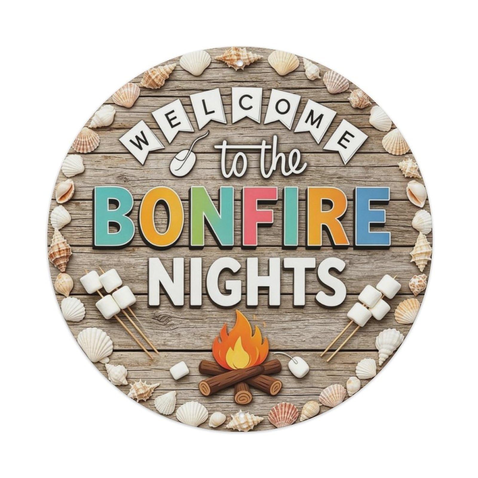 Beach Bonfire Bonfire Nights Metal Tin Sign Plaque