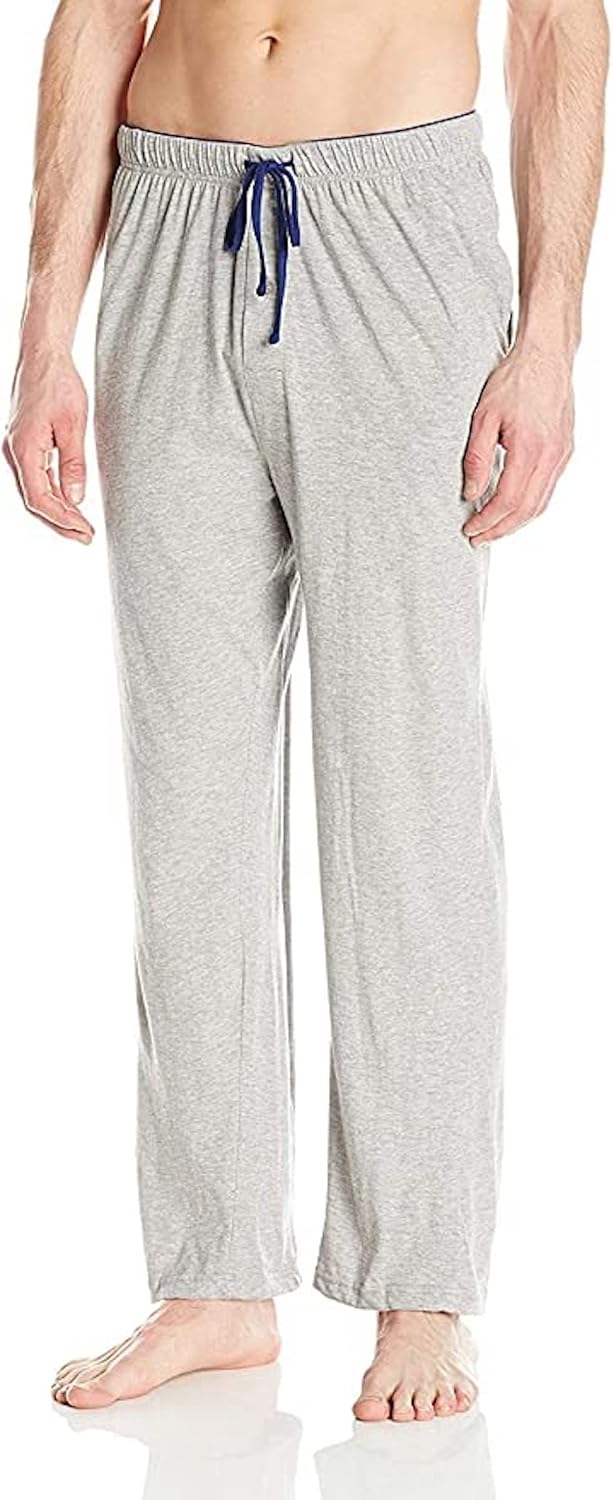 Hanes Men's Solid Knit Sleep Pant with Pockets and Drawstring, Active Grey-2 Pack, XL