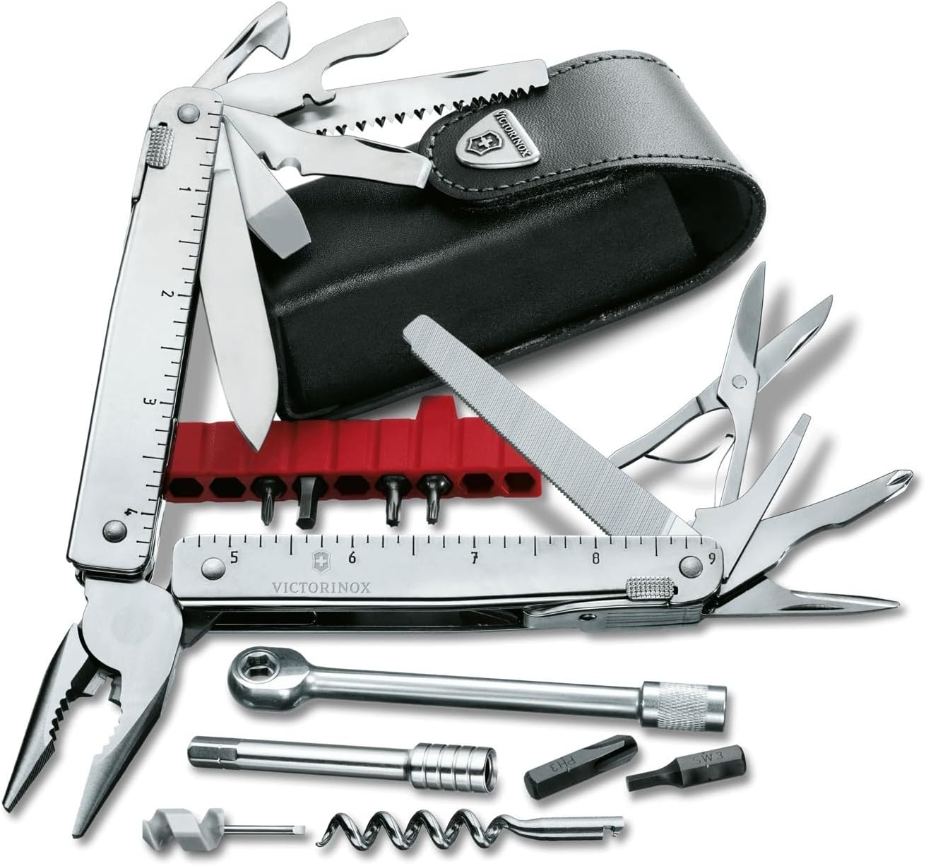 Victorinox SwissTool X Plus with Ratchet and Nylon Pouch, Silver