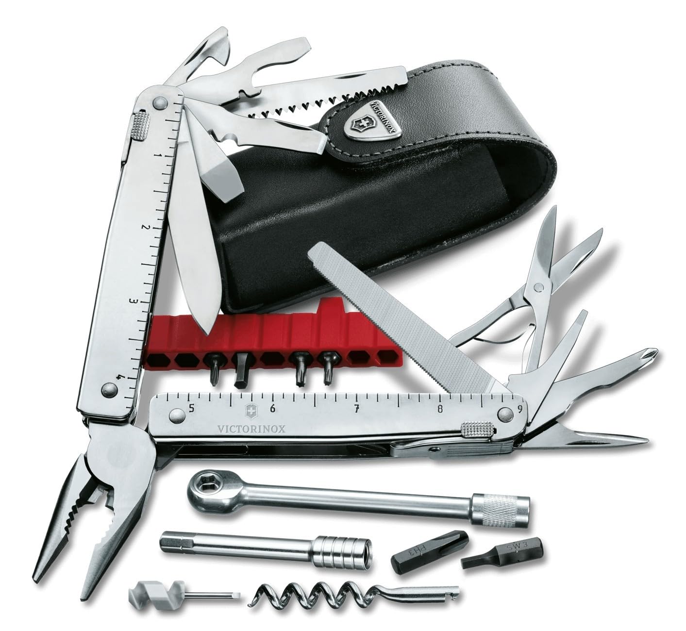 Victorinox Swiss Tool X Plus Ratchet, Multiherramienta de Bolsillo Suiza, Multifunción, 38 Funciones, Alicate multiuso de punta fina, Bloqueable