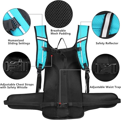 Miniatura 4 de NONSAR Mochila de hidratación de 3L con bolsa de agua, mochila de agua aislada para mujeres, hombres, niños, mantiene los líquidos frescos hasta 5