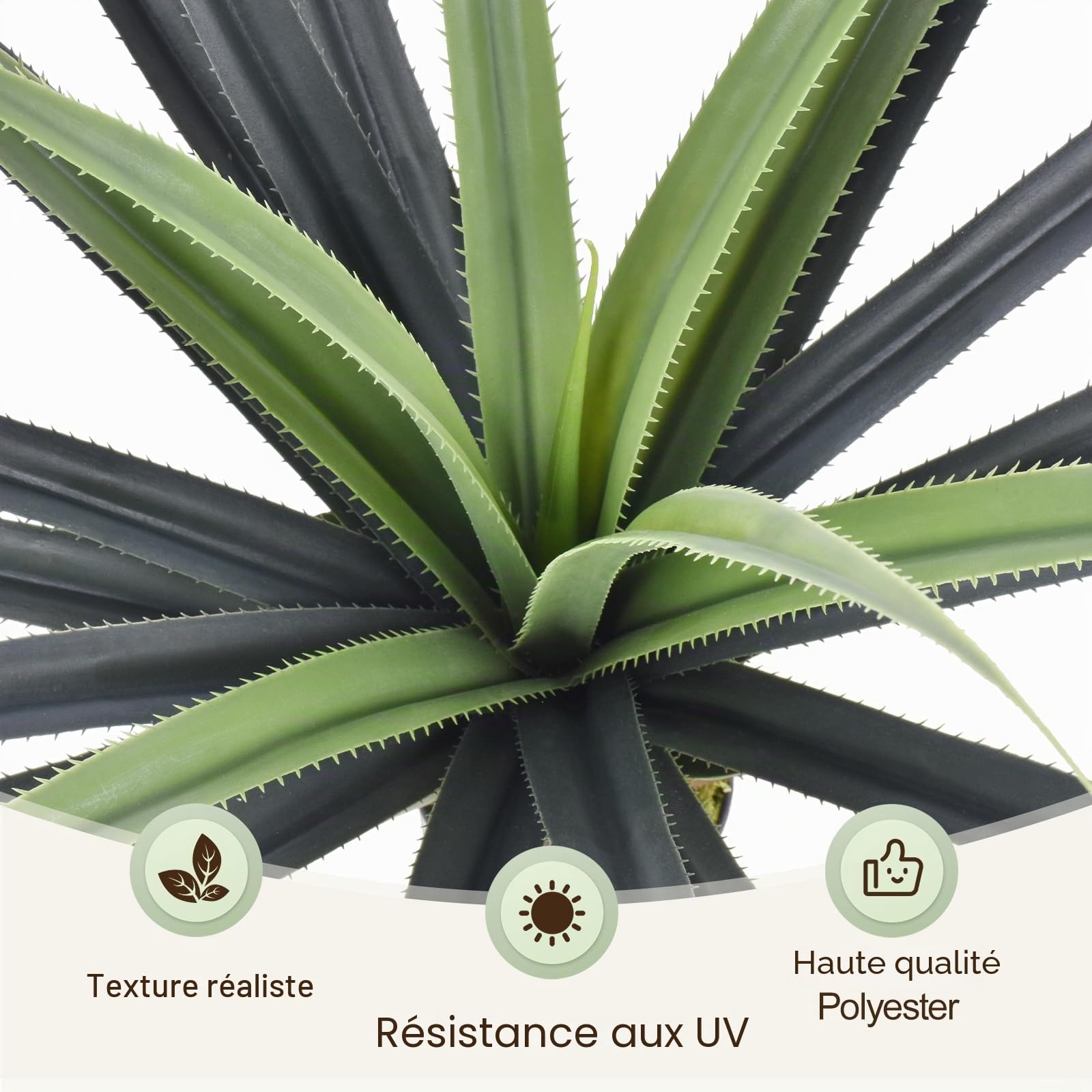 Plantes Artificielles Agave 90cm Haute avec Pointe, Arbre Artificielle Extérieur pour Porche, Terrasse Maison Intérieure Décoration