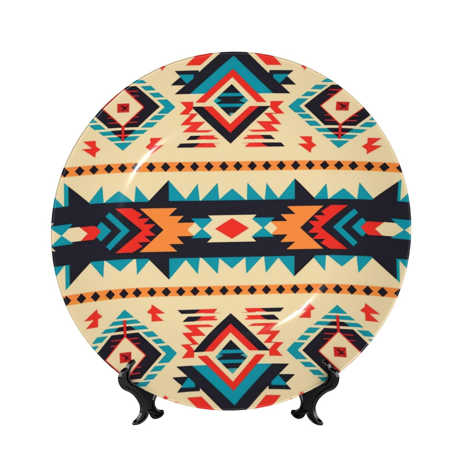 Assiette décorative en céramique Native American, cadeau idéal fait main