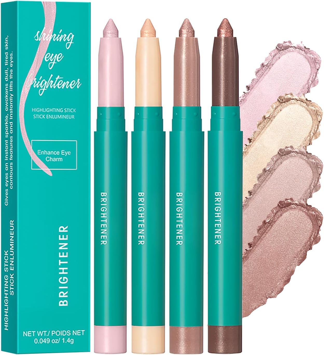DAGEDA 4PCS Eyeshadow Stick Set, Smooth Cream Eyeshadow