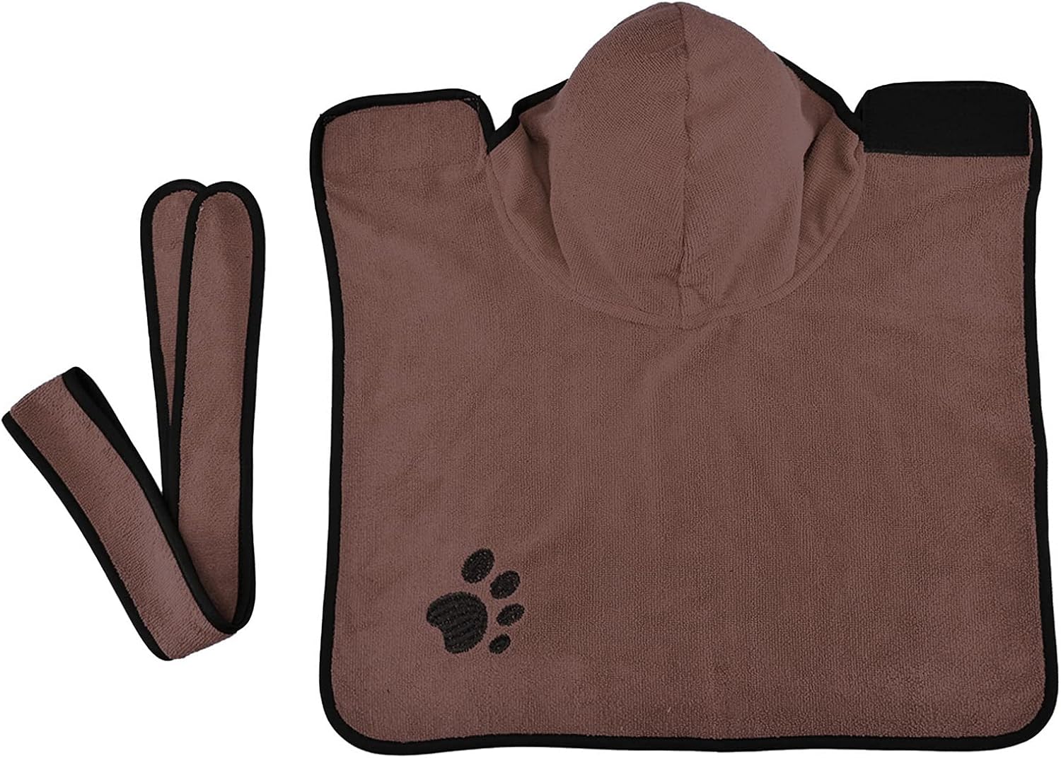 SMALLLEE_LUCKY_STORE Dog Bathrobe Towel Hooded Drying Coat for Small Medium Large Dogs Pet Dressing Gown with Adjustable Collar and Belly Strap Microfiber Quick Dry Super Absorbent