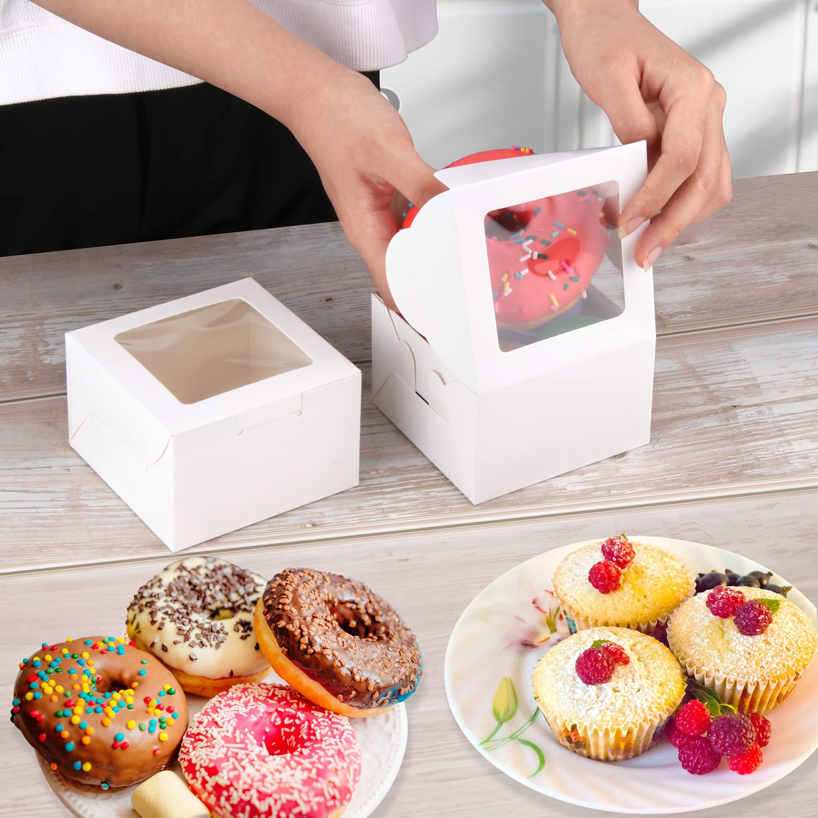 10 Scatole Per Cupcake Con 12 Fori - Cartone Con Finestra, Trasporto Muffin E Biscotti, Riciclabili