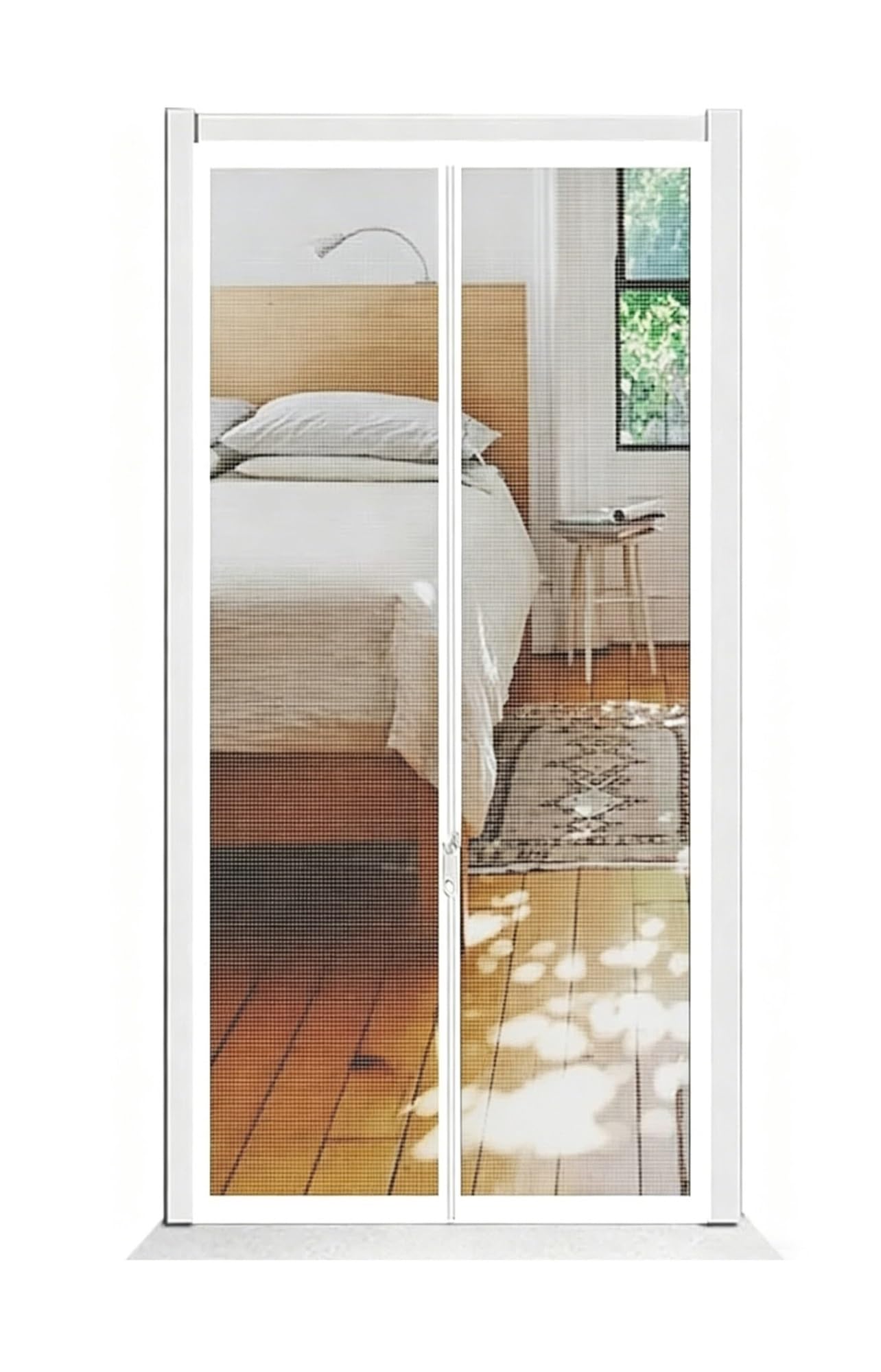Pet Zipper Screen Door, Cat Mesh Screen Door for Balcony White Multiple Sizes(100x210cm)