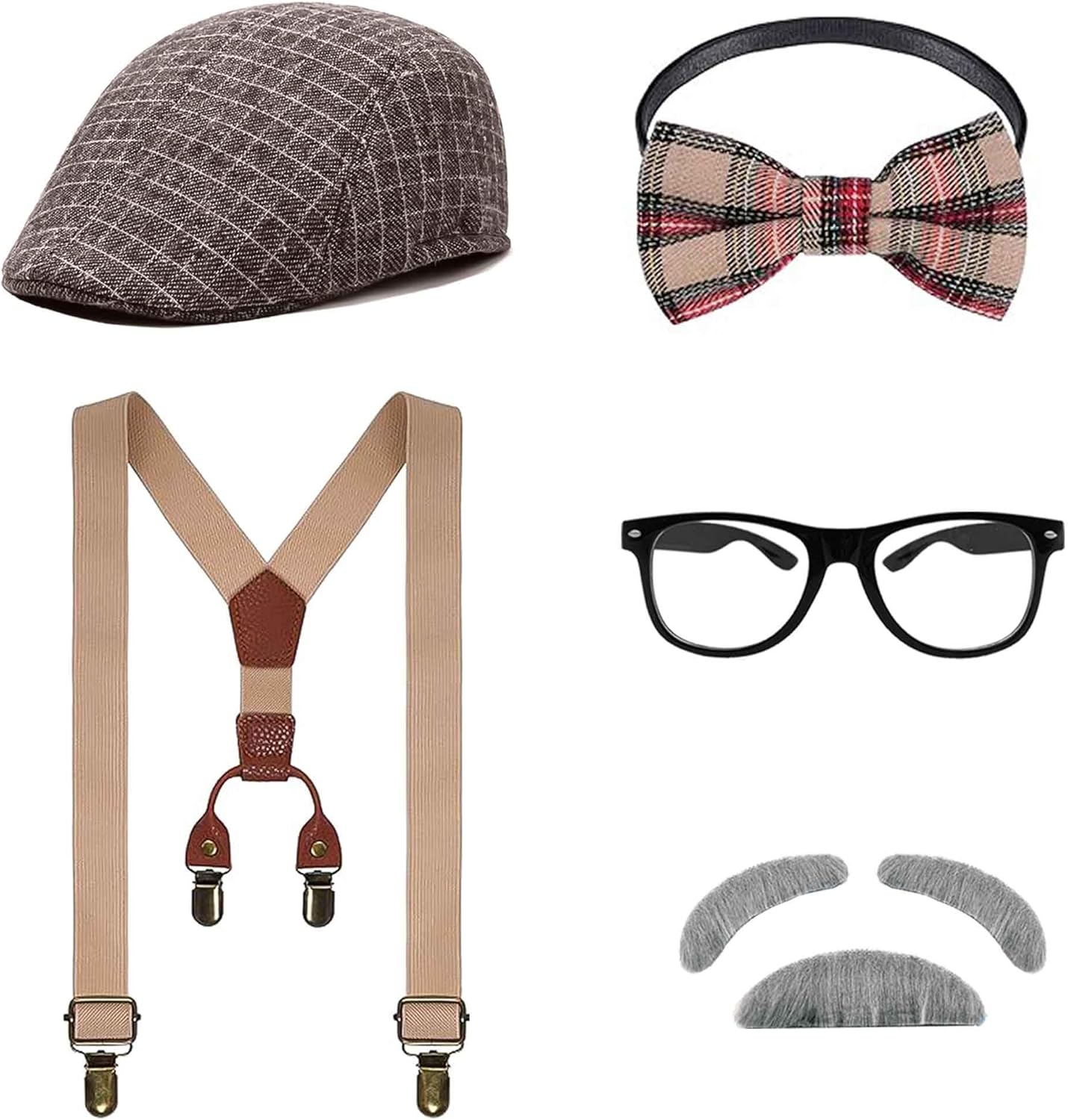 100 Days of School Grandpa Costume for Boys, Kids Old Man Costume 1920s Old Man Halloween Costume Set for Child - Image 2