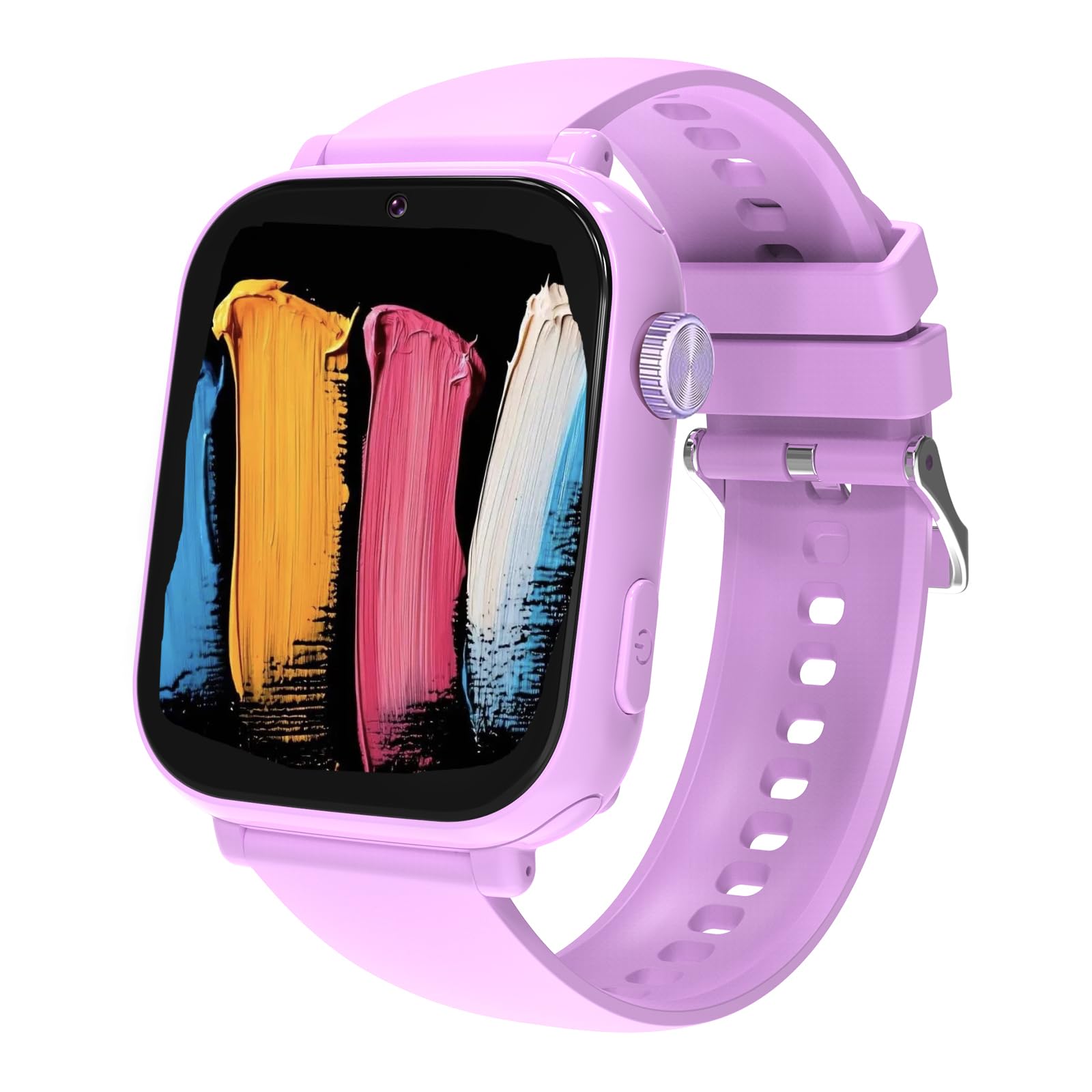 Alutoria Smartwatch per Bambini, Orologio per Bambino Bambina GPS+LBS+Wi-Fi Tracciatrice, SOS 4G Chiamate Chat vocale, Lila
