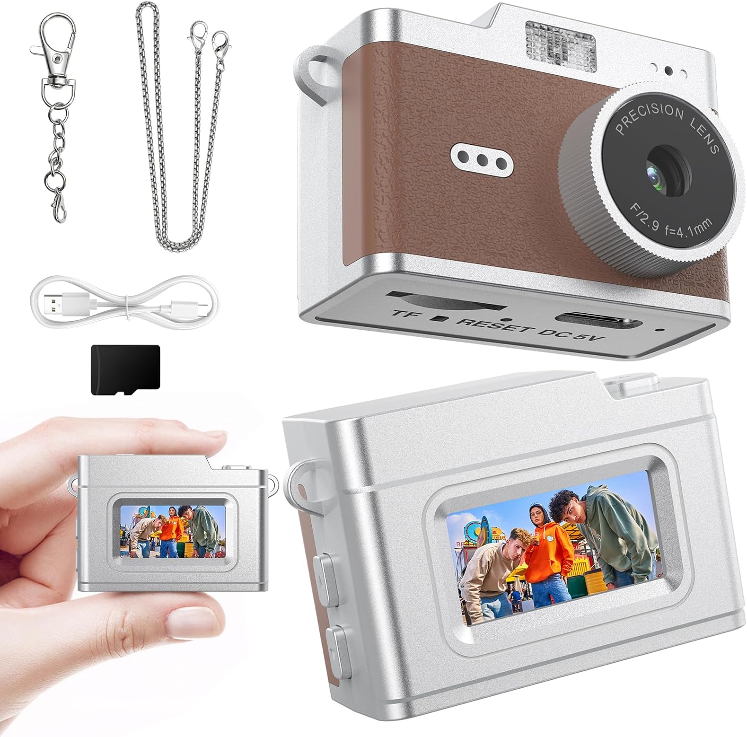 Mini Keychain Digital Camera 1080P, Ultra-Portable Small Retro Camera 32GB Card 6 Filters Video Recorder for Travel Camp Snap Study Party Collectible Vintage Camera Gift Kid Teens Beginner Trendsetter