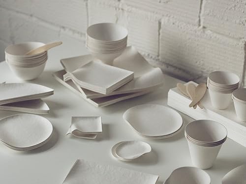 Miniatura 5 de WASARA Platos redondos (pequeños), 12 piezas, resistentes al agua y al aceite, 3.5 x 3.5 x 0.6 pulgadas (3.5 x 3.5 x 0.6 in), platos de papel